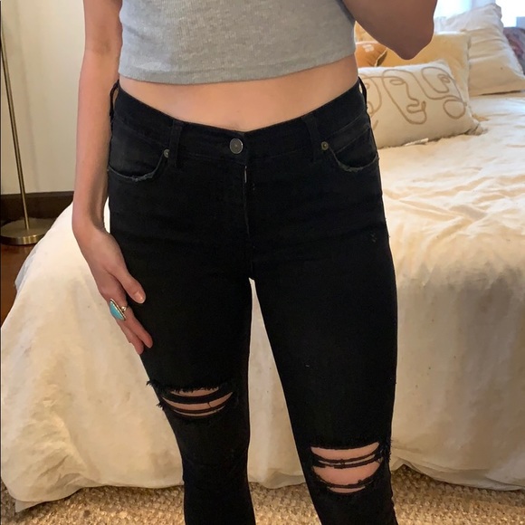 Mid Rise black free people jeans - Picture 2 of 4
